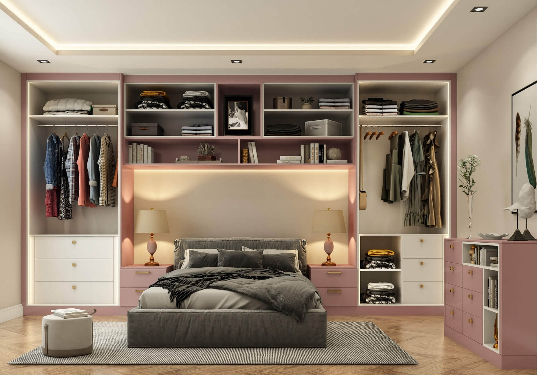 Sliding wardrobe design London bedroom
